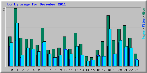 Hourly usage for December 2011
